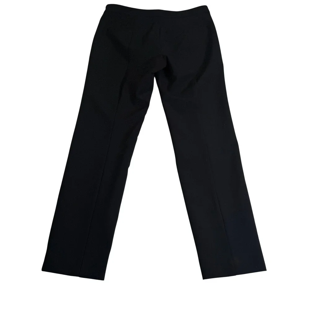 Donna Karan Trousers Women 8 Black  Straight Leg Side Zip P3429DKB